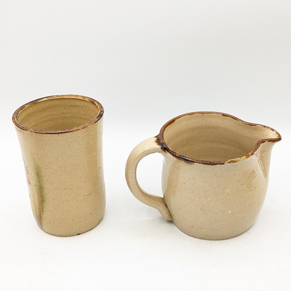 Janet Resnick Pottery Pitcher and Cup in the Wildflower pattern - Picture 2 of 13